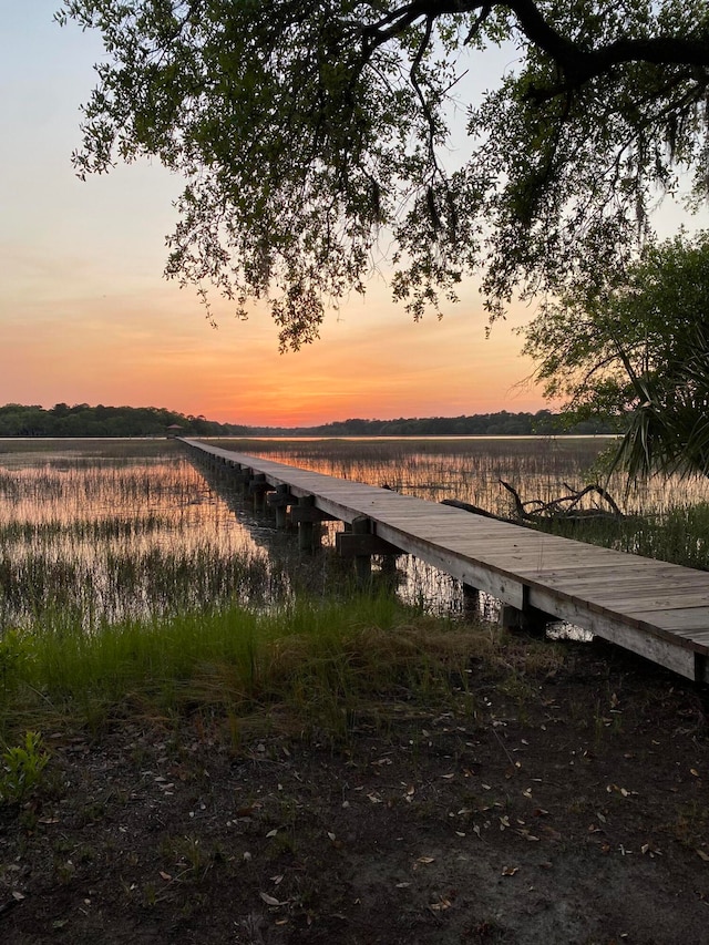 dock area with a rural view