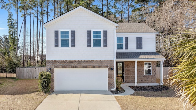 front facade featuring a garage