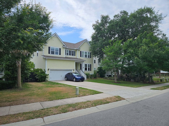 1495 Keshi Pearl Dr, Mount Pleasant, SC 29466 - traditional home with driveway, a front lawn, and an attached garage