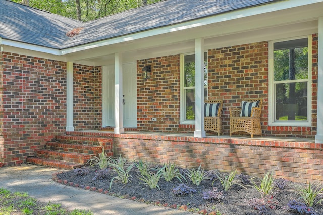 169 Southwold Cir, Goose Creek, SC 29445 - property entrance with brick siding, a porch, and roof with shingles