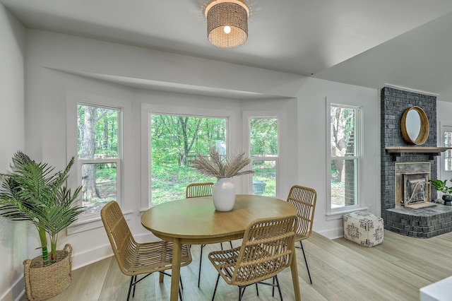 169 Southwold Cir, Goose Creek, SC 29445 - dining room featuring wood finished floors, plenty of natural light, and a fireplace