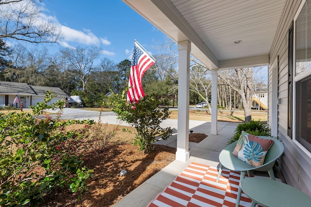 view of patio with a porch