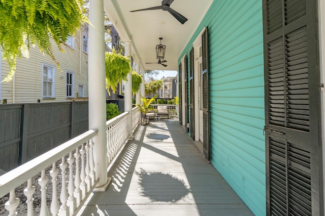 11 Franklin St, Charleston, SC 29401 - balcony featuring a ceiling fan and a porch