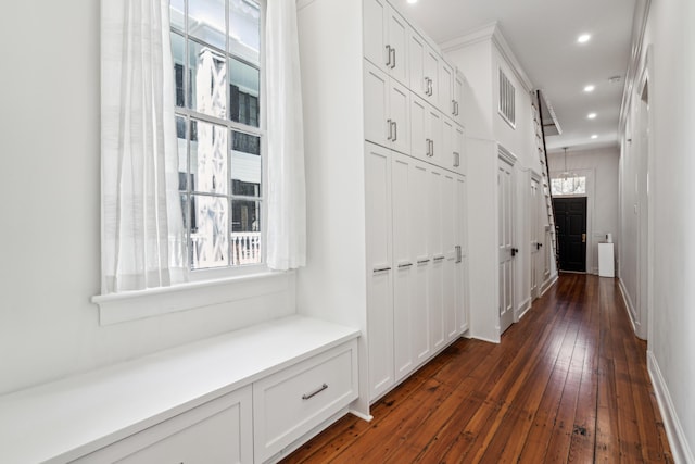 11 Franklin St, Charleston, SC 29401 - mudroom with dark wood-style flooring, recessed lighting, and baseboards