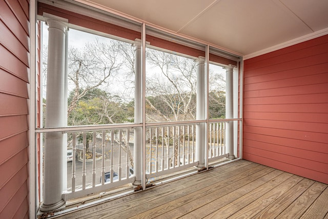 view of unfurnished sunroom