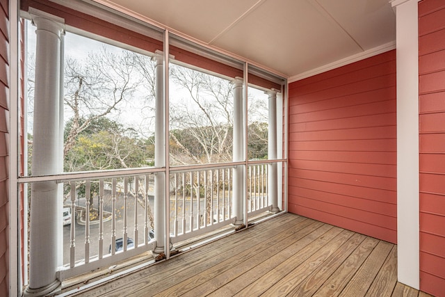 view of unfurnished sunroom