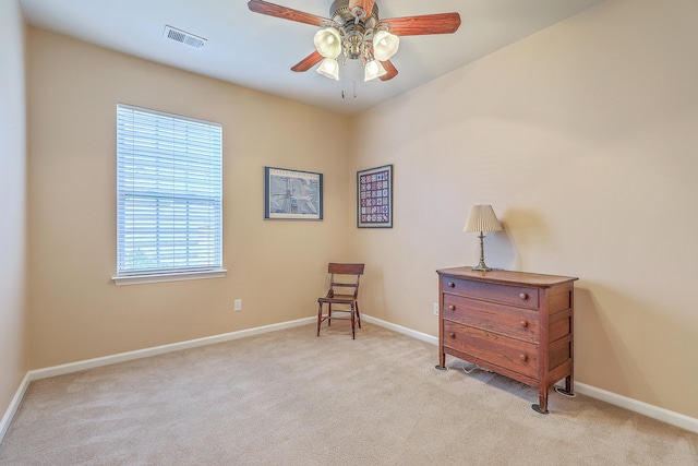 405 Decatur Dr, Summerville, SC 29486 - sitting room with a ceiling fan, baseboards, and carpet
