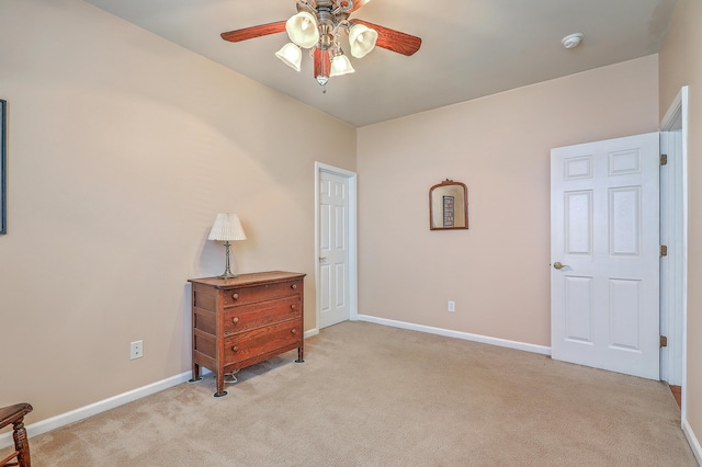 405 Decatur Dr, Summerville, SC 29486 - bedroom with baseboards, ceiling fan, and light colored carpet