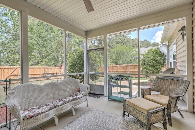 405 Decatur Dr, Summerville, SC 29486 - sunroom featuring a ceiling fan