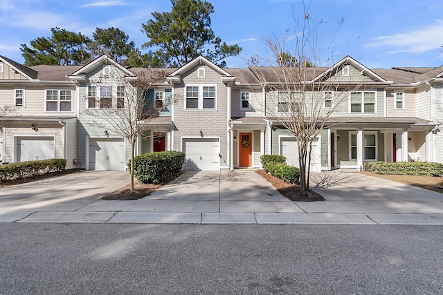 view of property featuring a garage