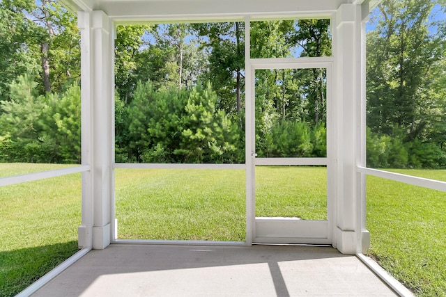 view of unfurnished sunroom