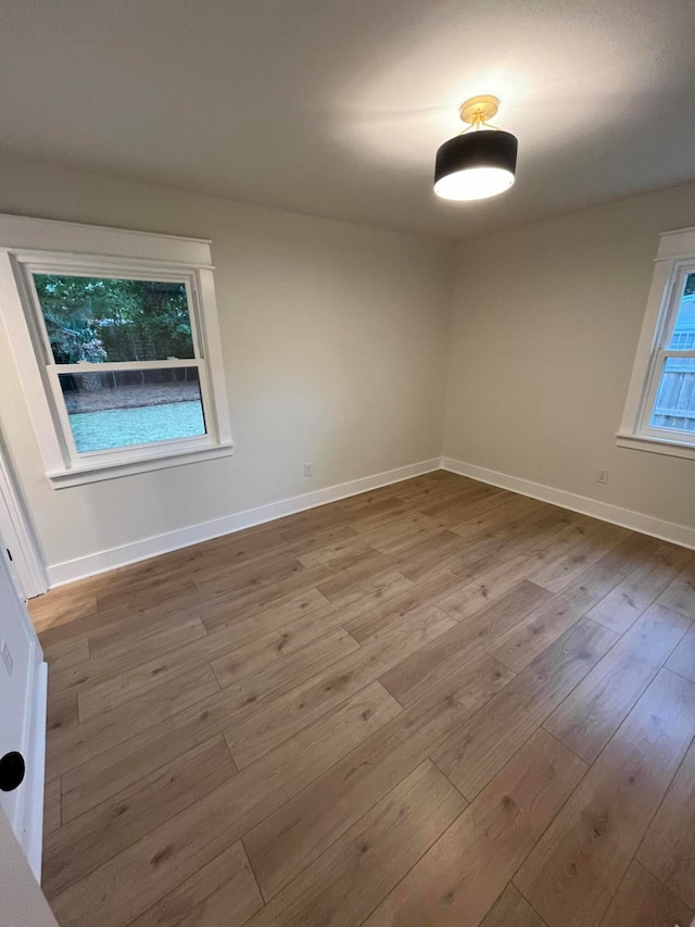 empty room featuring light wood-type flooring