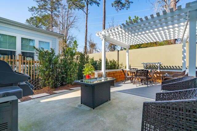 view of patio / terrace featuring a pergola