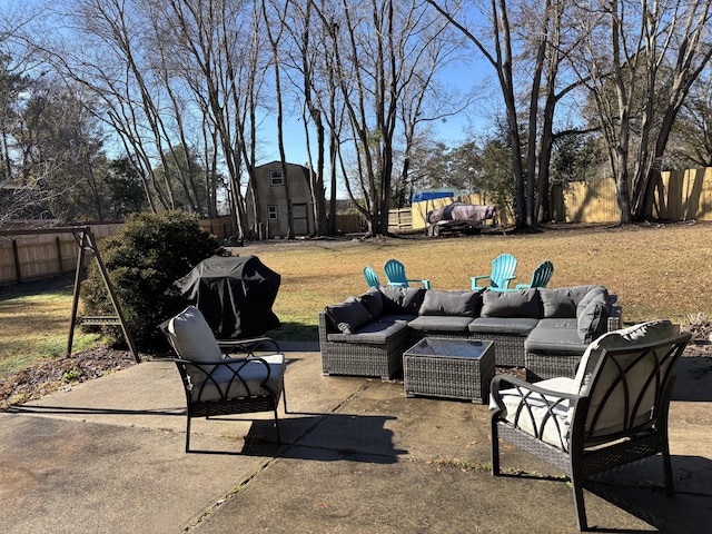 view of patio / terrace with an outdoor living space