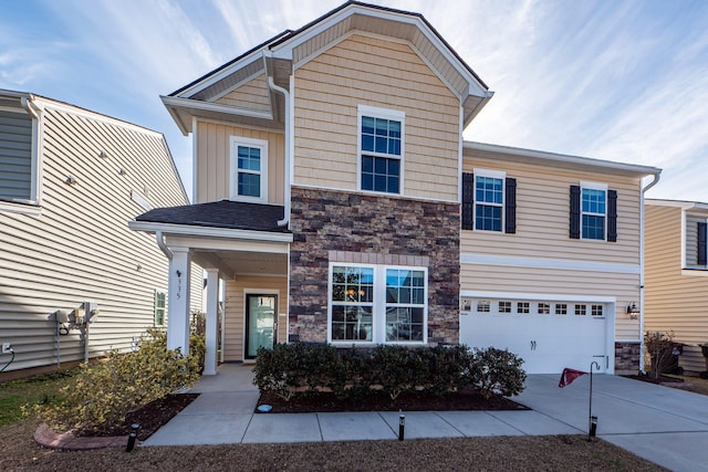 view of front of home featuring a garage