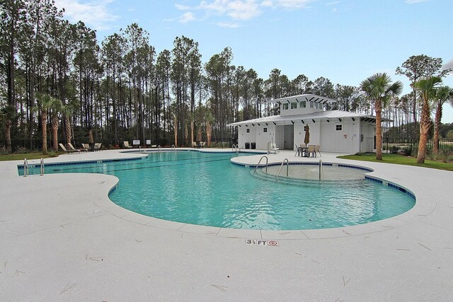 view of pool featuring a patio area