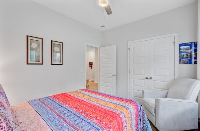135 Cypress Preserve Blvd, Moncks Corner, SC 29461 - bedroom with a ceiling fan, wood finished floors, and a closet