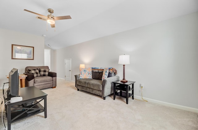 135 Cypress Preserve Blvd, Moncks Corner, SC 29461 - living room featuring light colored carpet, baseboards, and ceiling fan