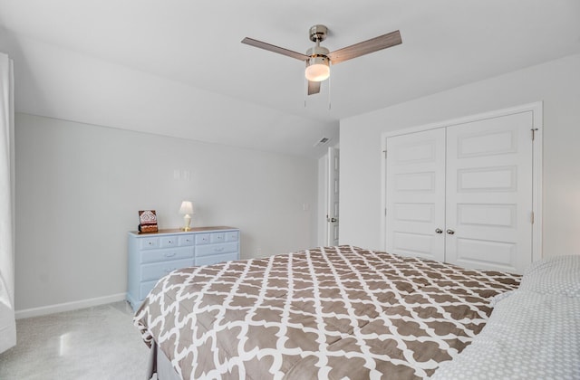 135 Cypress Preserve Blvd, Moncks Corner, SC 29461 - bedroom with carpet flooring, a closet, ceiling fan, and baseboards