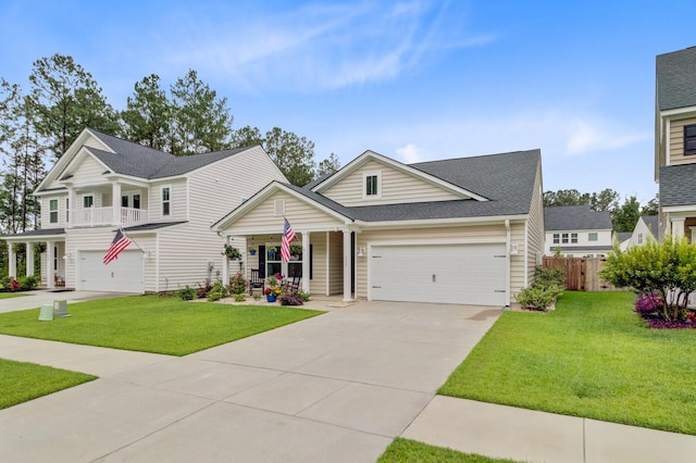 135 Cypress Preserve Blvd, Moncks Corner, SC 29461 - view of front of house featuring covered porch, concrete driveway, an attached garage, and roof with shingles