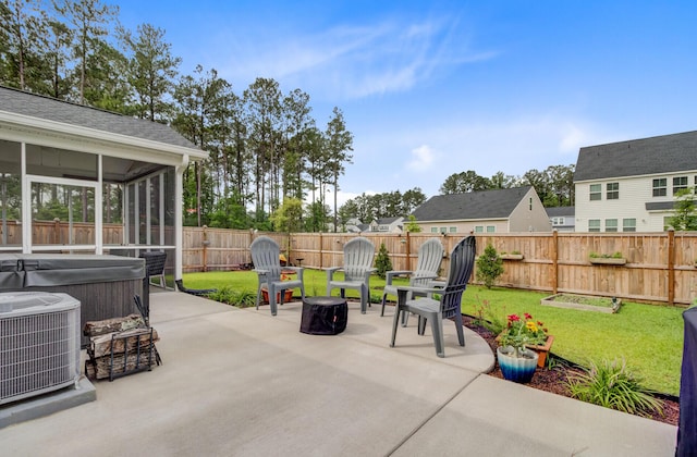 135 Cypress Preserve Blvd, Moncks Corner, SC 29461 - view of patio / terrace with a hot tub and central AC unit