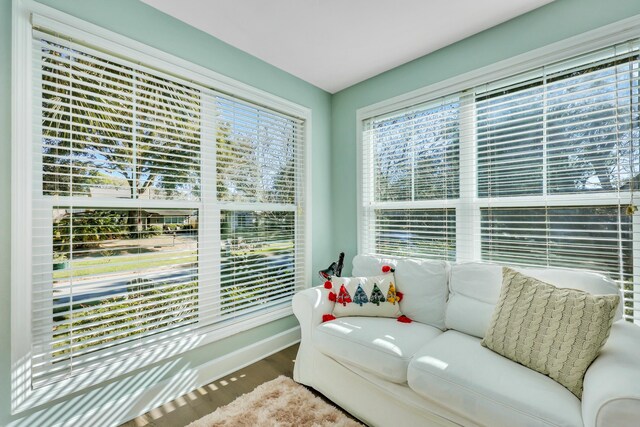 sitting room featuring hardwood / wood-style flooring