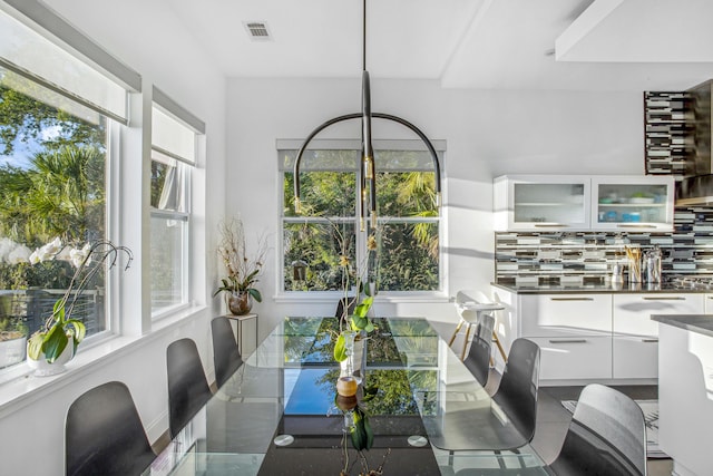 dining area featuring a wealth of natural light