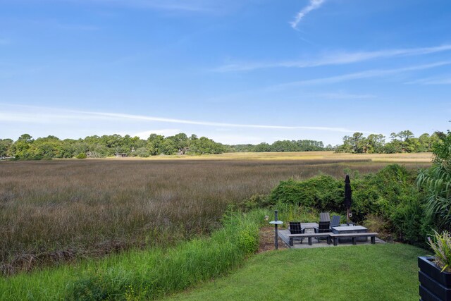 view of yard with a rural view