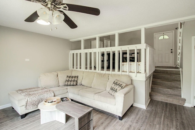 104 Queens Ct, Summerville, SC 29485 - living area with a ceiling fan and wood finished floors