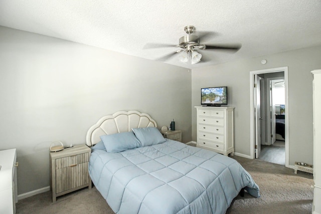 104 Queens Ct, Summerville, SC 29485 - carpeted bedroom with a ceiling fan and a textured ceiling