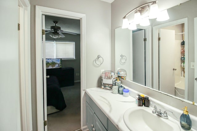 104 Queens Ct, Summerville, SC 29485 - full bathroom with vanity, ceiling fan, and washtub / shower combination
