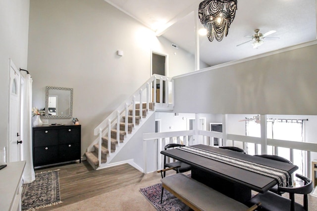 104 Queens Ct, Summerville, SC 29485 - entryway with a ceiling fan and a high ceiling