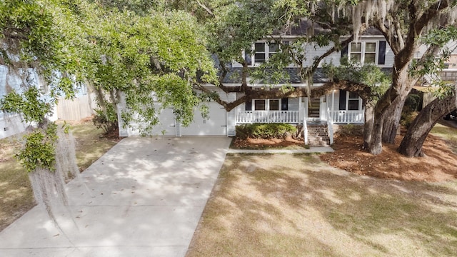 view of front of home featuring covered porch