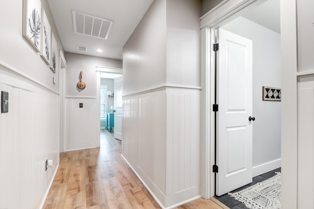 hall featuring light hardwood / wood-style floors