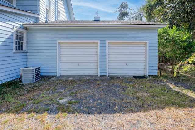 garage featuring cooling unit