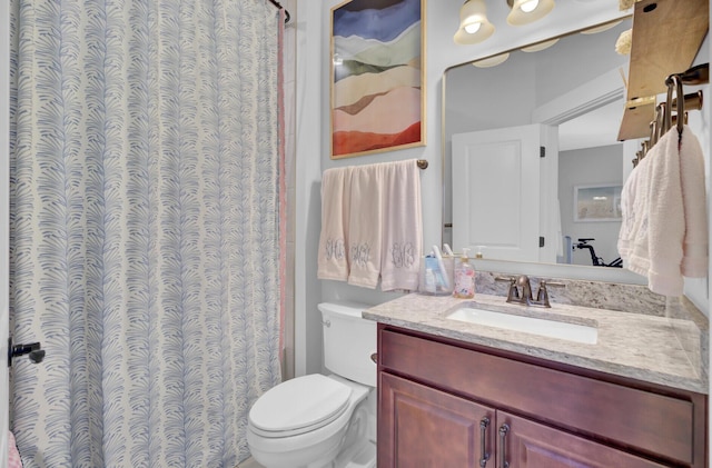 bathroom with toilet and vanity