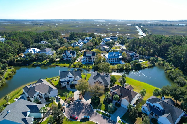 drone / aerial view of a large body of water