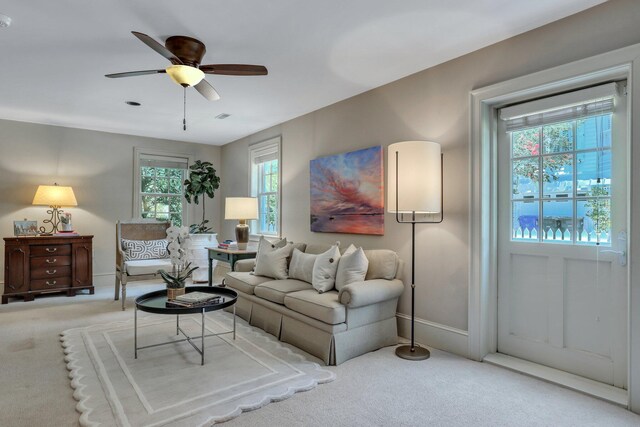 bedroom featuring light carpet