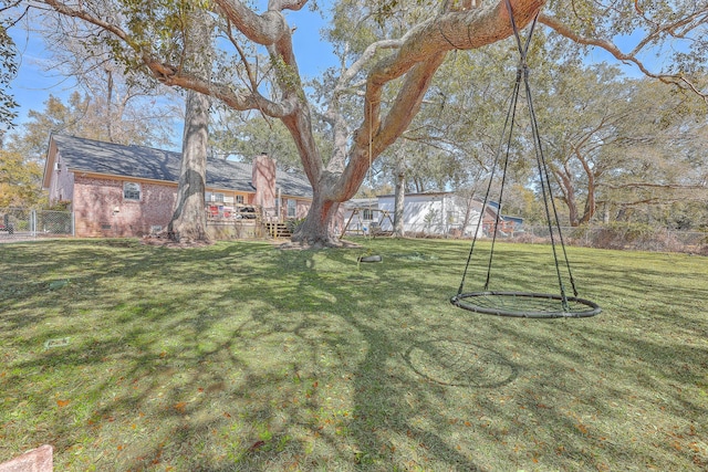 view of yard featuring fence