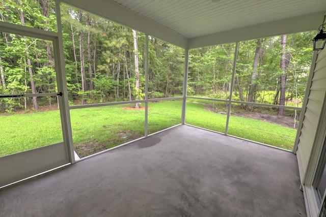 view of unfurnished sunroom