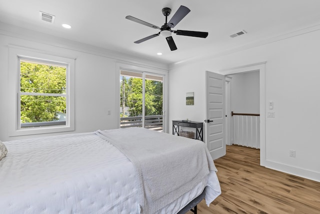 1917 Jason St, North Charleston, SC 29406 - bedroom featuring visible vents, recessed lighting, wood finished floors, and access to exterior