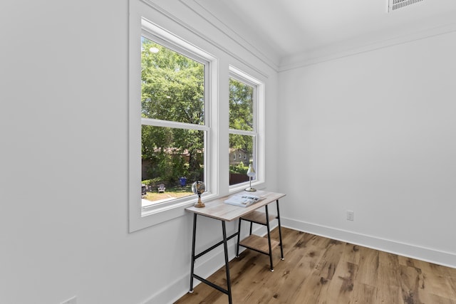 1917 Jason St, North Charleston, SC 29406 - office area with baseboards and light wood finished floors
