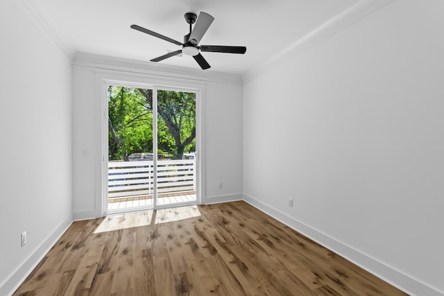 1917 Jason St, North Charleston, SC 29406 - empty room with baseboards, ornamental molding, ceiling fan, and wood finished floors