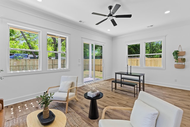 1917 Jason St, North Charleston, SC 29406 - sitting room with baseboards, visible vents, and ornamental molding