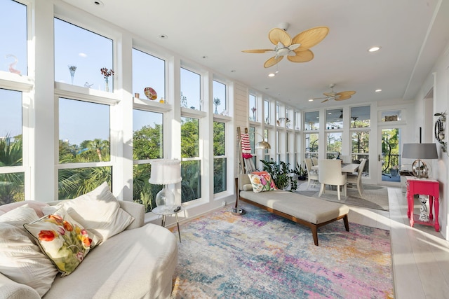 2213 Rolling Dune Rd, Seabrook Island, SC 29455 - sunroom / solarium with plenty of natural light, recessed lighting, and wood finished floors