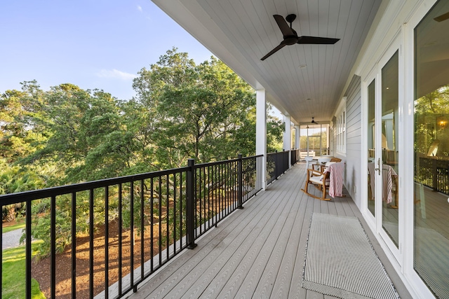 2213 Rolling Dune Rd, Seabrook Island, SC 29455 - wooden deck with a ceiling fan