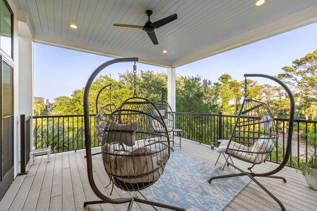 2213 Rolling Dune Rd, Seabrook Island, SC 29455 - deck featuring ceiling fan