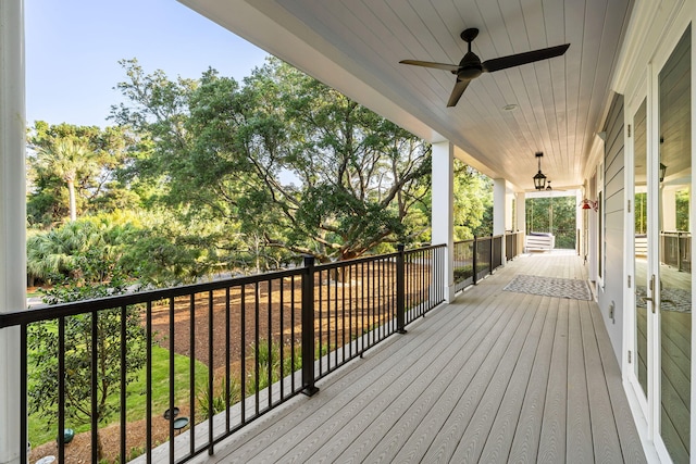 2213 Rolling Dune Rd, Seabrook Island, SC 29455 - wooden porch featuring a ceiling fan