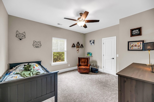 5725 Caviar Ct, Johns Island, SC 29455 - bedroom with carpet floors, baseboards, and a ceiling fan