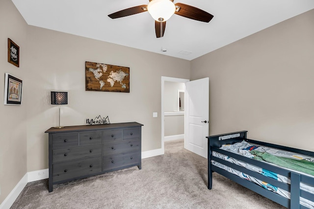 5725 Caviar Ct, Johns Island, SC 29455 - bedroom with carpet floors, baseboards, and ceiling fan